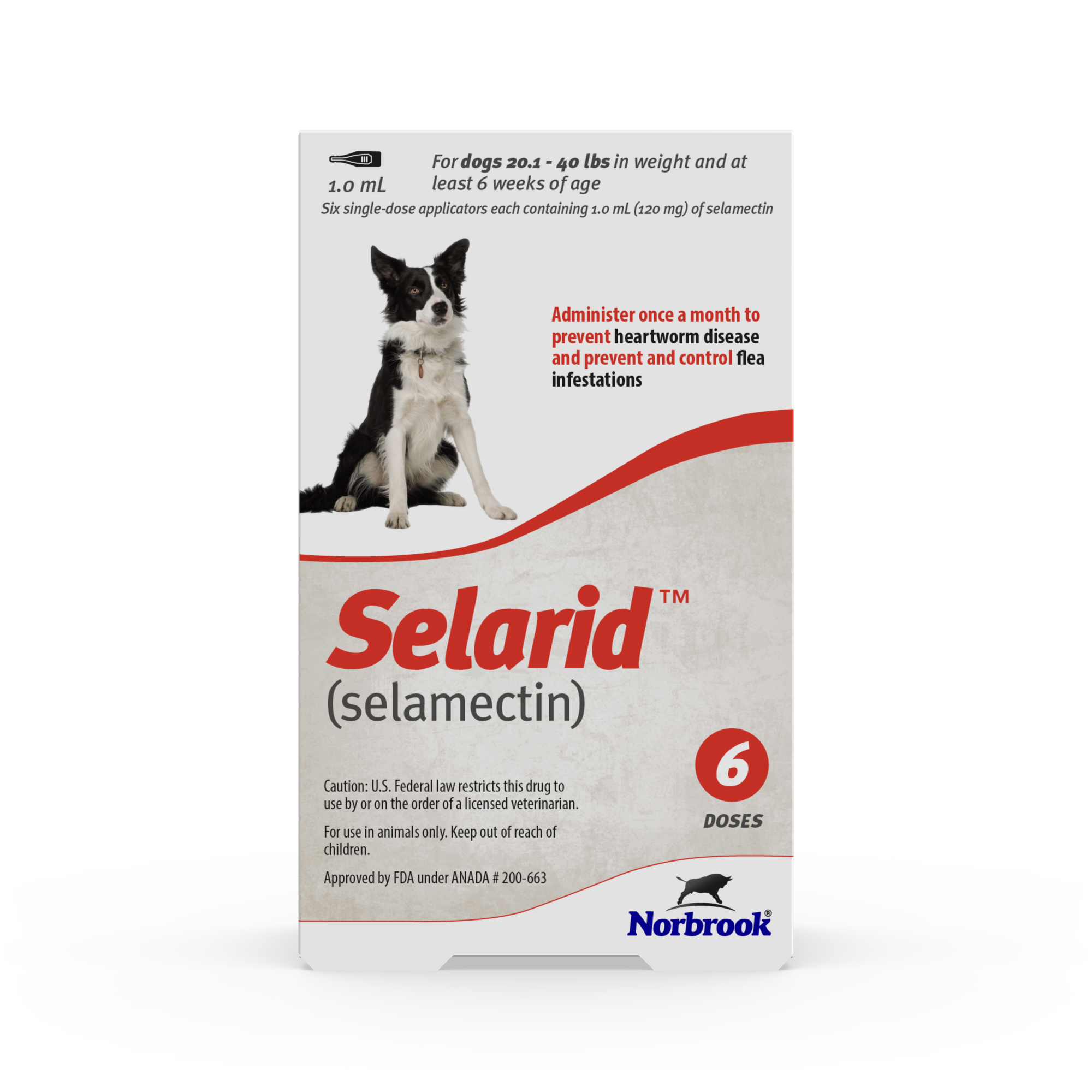 SELARID MEDIUM K9 20-40lbs 6PK [RED] *generic Revolution